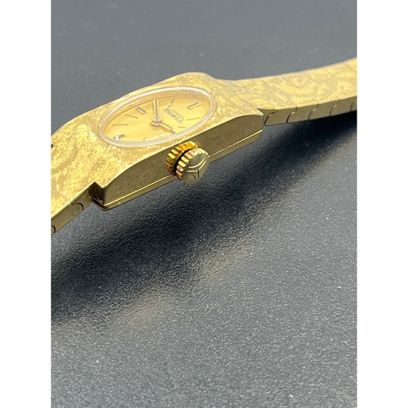 Ernest Borel Vintage Gold Textured Manual Wind Swiss Cocktail Watch 10 Microns‎